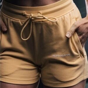 Alphalete Women's Athletic Shorts in Tan